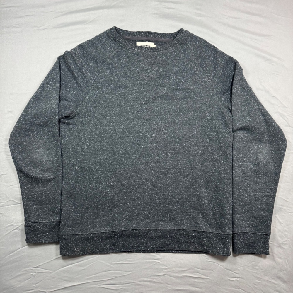 Taylor Stitch Crew Neck‎ Sweater Men's 40 Gray Sparkle Knit Cotton Comfort